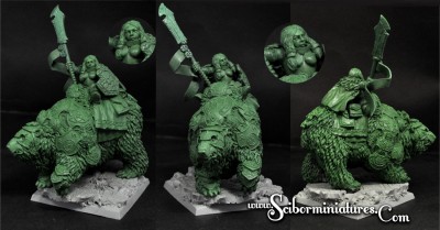 Dwarf ranger female on war bear 1